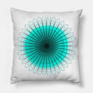 Teal Gradient Flower Pillow