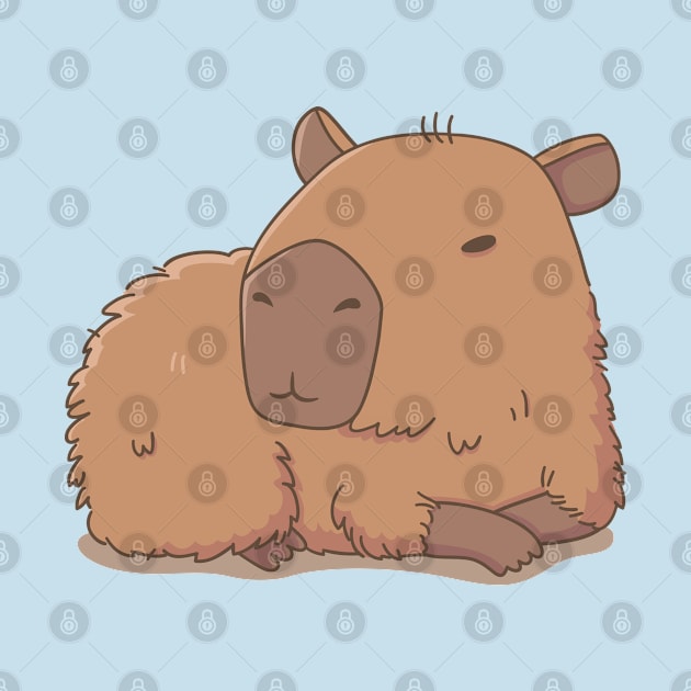 Cute Capybara Relaxing by rustydoodle