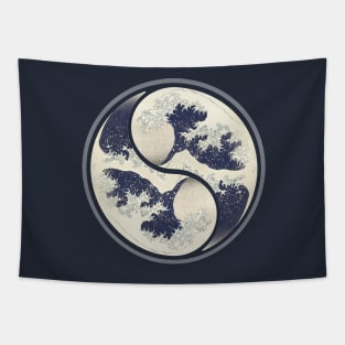 Yin Yang Waves Tapestry