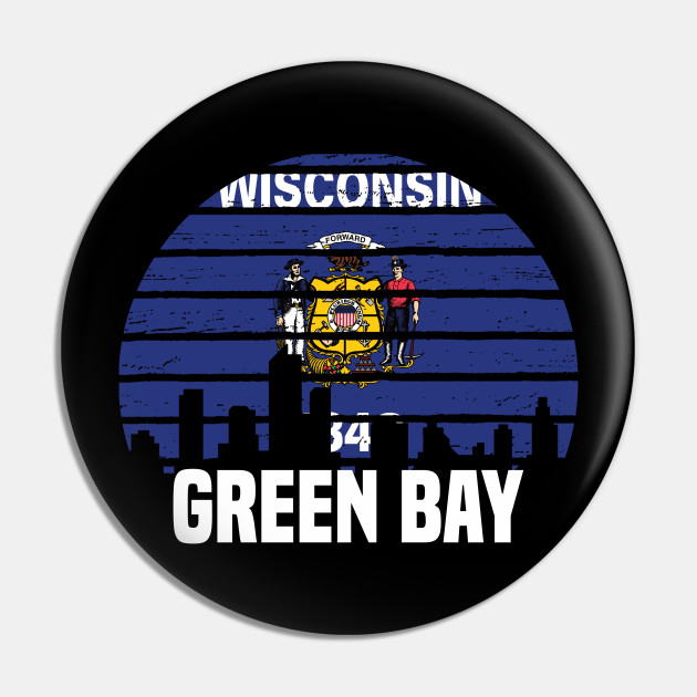 Green Bay Wisconsin Wi Group City Silhouette Flag Green Bay Pin Teepublic Au