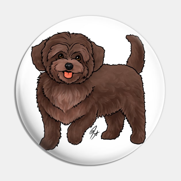 Dog - Maltipoo - Brown Pin by Jen's Dogs Custom Gifts and Designs