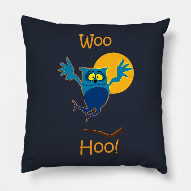 Woo Hoo! Pillow by Sam R. England