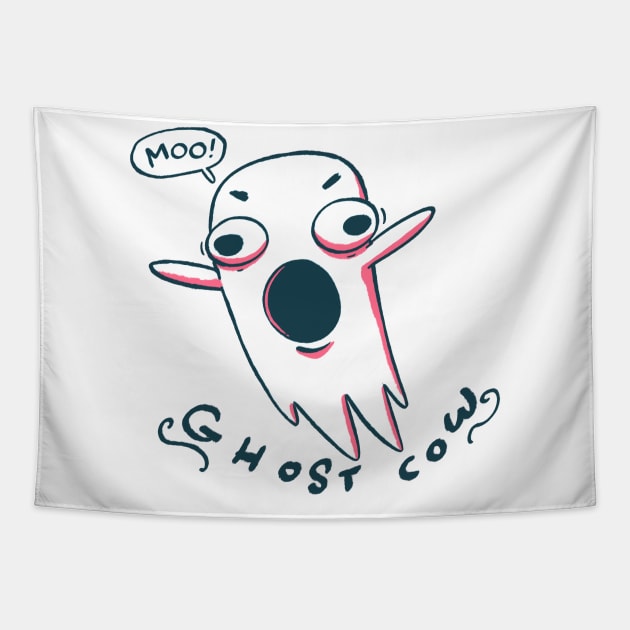 Ghost Cow Tapestry by neilkohney