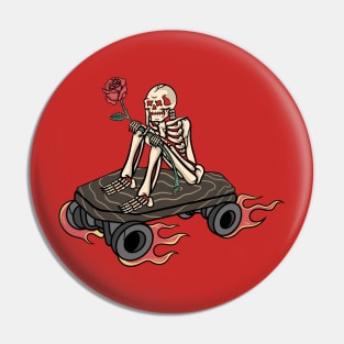 Upset Skater, Upset Skull, Skate on Board Pin