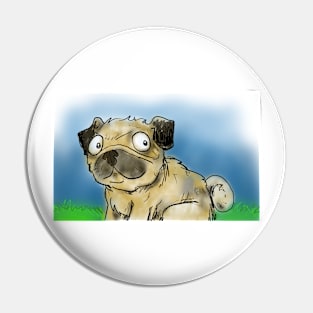 Cartoon Pug Dog Pin