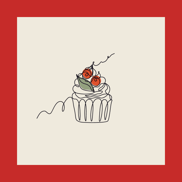 Line art style cupcake by DanielK