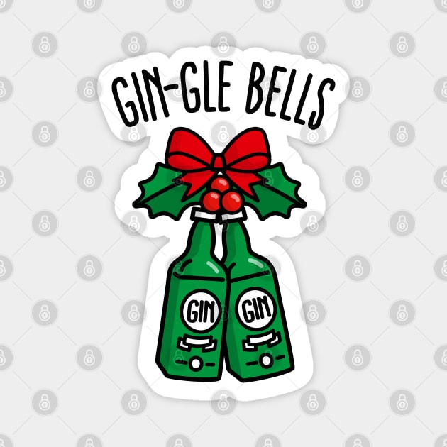 Gin-Gle bells jingle pun funny ugly Christmas drinking party Magnet by LaundryFactory