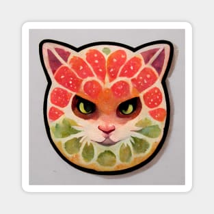 Kiwi & Strawberry Cat Magnet