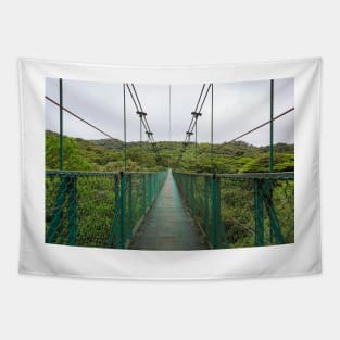 Suspension bridge in rainforest Tapestry