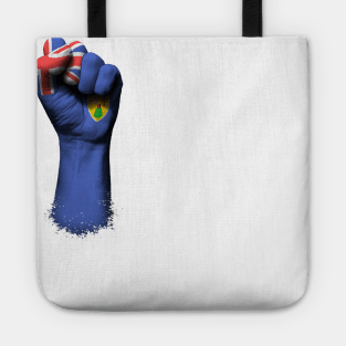 Flag of Turks and Caicos on a Raised Clenched Fist Tote