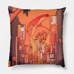 Whale beach street Pillow