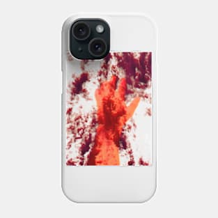 Digital collage and special processing. Psychedelic. Hand reaching on top of some bizarre surface. White, red and orange. Phone Case