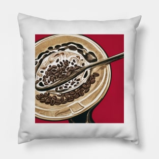 Coffee Vintage Retro Roast Decaf French Press Pillow