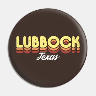 Retro Lubbock Texas Pin