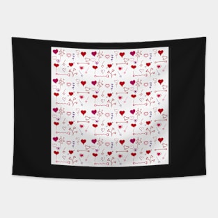 Love and  doodle hearts pattern Tapestry