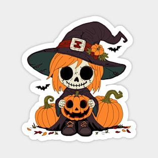 Cute Autumn Witch Magnet