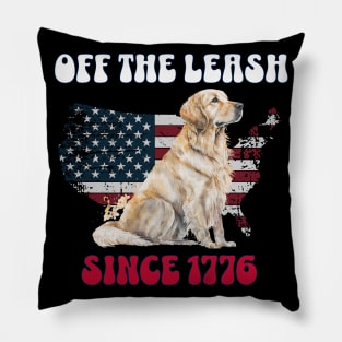 4th of July Independence Day Funny Design for Dog Lovers Pillow