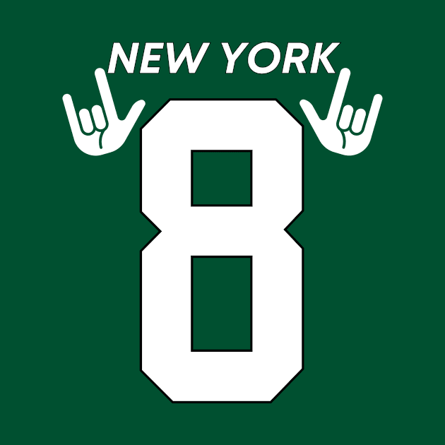 NY Jets Number AR8 Hands White Text by Sleepless in NY