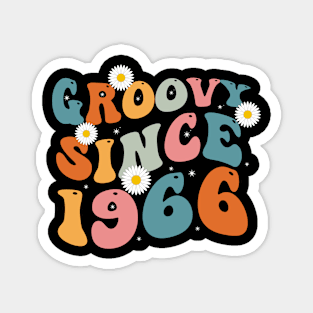 Groovy Since 1966 Retro Hippie Flower 56th Birthday Magnet