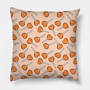 Orange Heart Lollipops Pillow