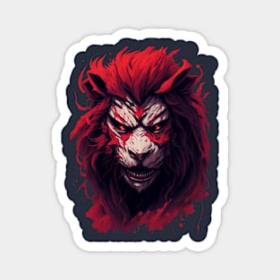 "Courageous Roar: Brave Lion Head" Magnet