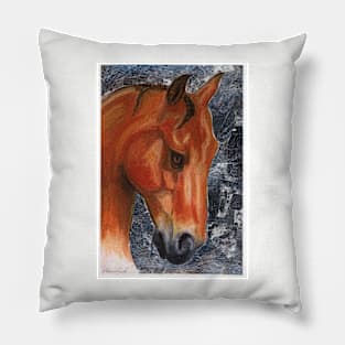 Red Horse (silver version) Pillow