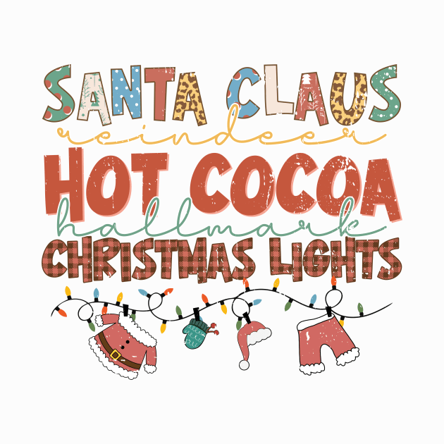 Santa Reindeer Hot Cocoa Christmas Lights by Teewyld