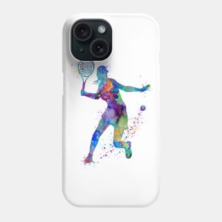 Girl Tennis Player Colorful Watercolor Phone Case