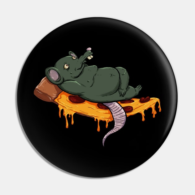 Pizza Rat Pin by Grandma Ironlung