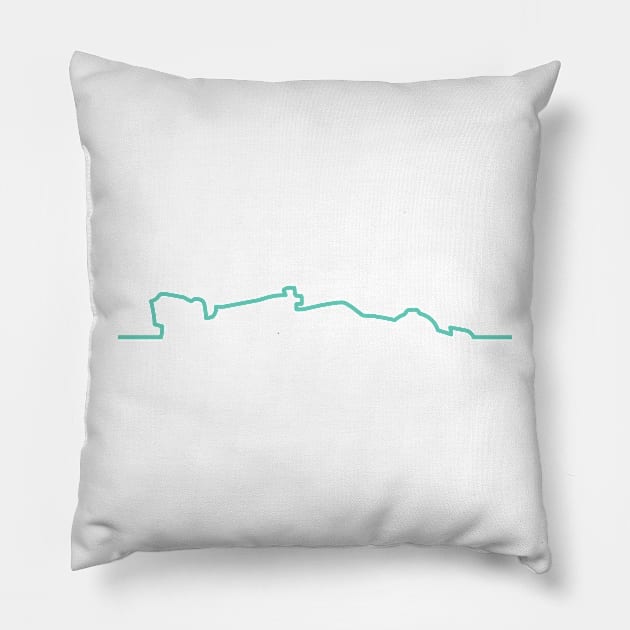 Mercedes F1 Car Line Art - 2022 Model Pillow by GreazyL