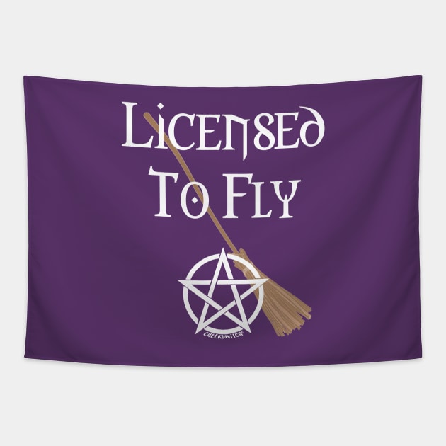 Licensed to Fly Wiccan Pagan Halloween Cheeky Witch Tapestry by Cheeky Witch