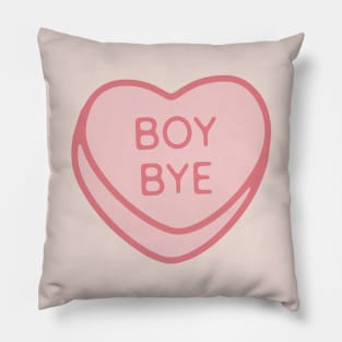 Pink Candy Conversation Heart Boy Bye Pillow