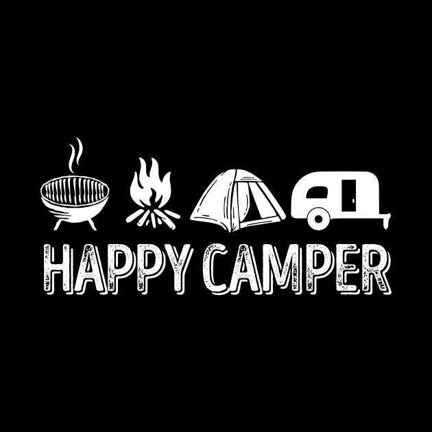 'Happy Camper Fire' Cool Camping Gift by ourwackyhome