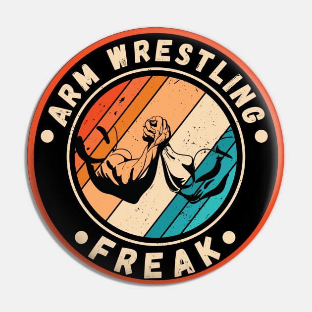 Arm Wrestling Retro Pin by footballomatic