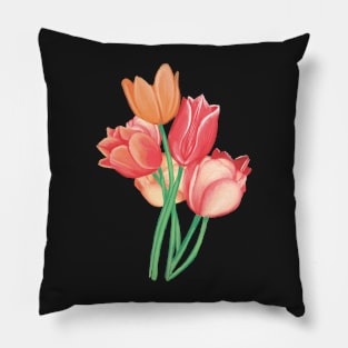 Tulip, flowers, floral design, plant, plants, floral shirt, blooming, flora Pillow