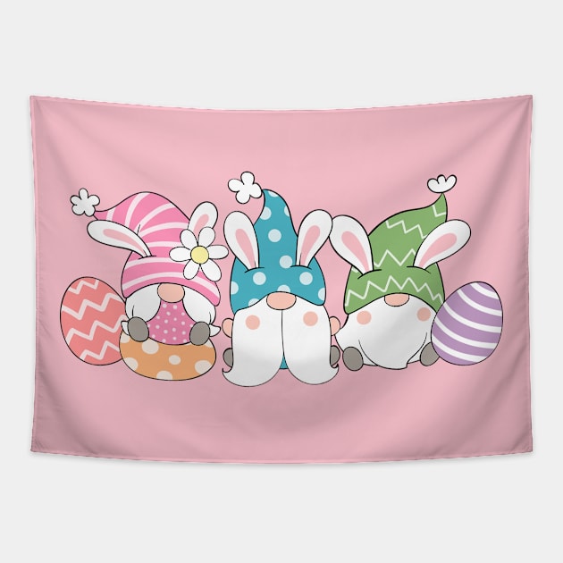 Cute Easter Gnome Tapestry by sevalyilmazardal