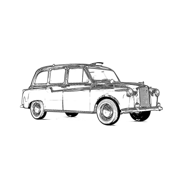 London Black Cab Wireframe by Auto-Prints