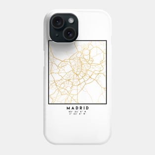 MADRID SPAIN CITY STREET MAP ART Phone Case