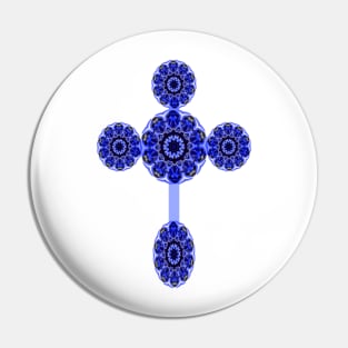 Cross in Saphire Blue Pin