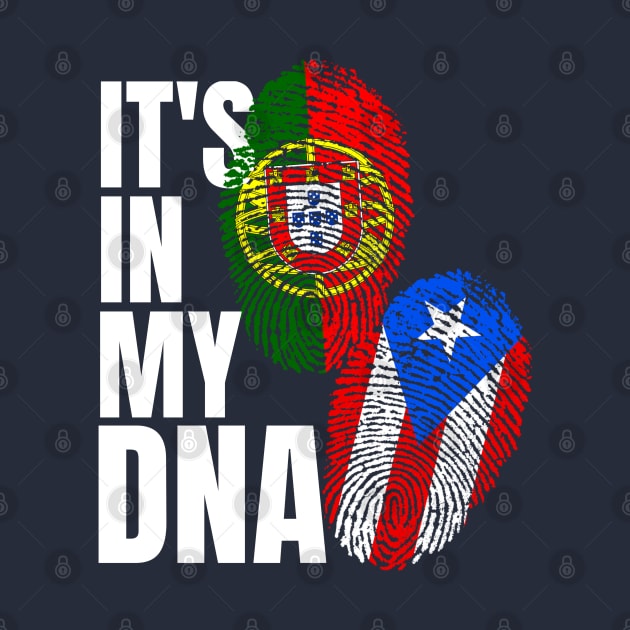 Portuguese Mix Puerto Rican DNA Flag Heritage Gift by Just Rep It!!