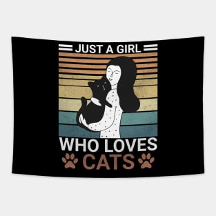 Just a Girl Who Loves Cats Cute Vintage Gift Idea Tapestry