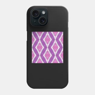 Bright Pink and Purple Batik Watercolor Tye Dye Stripe Phone Case