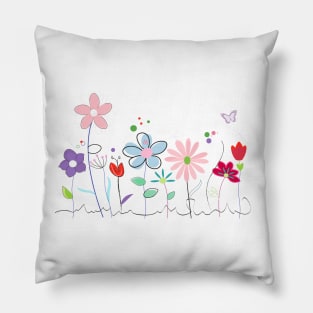 Floral abstract spring flowers Pillow