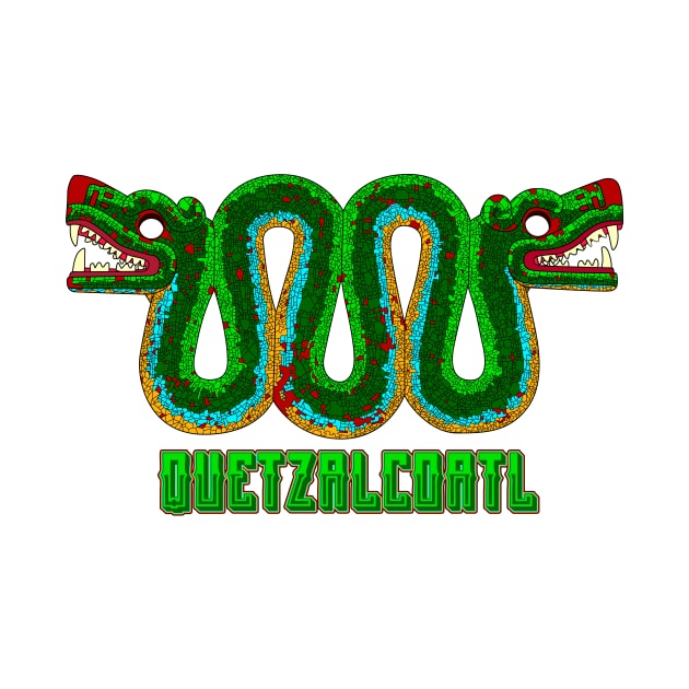 Quetzalcoatl Feathered Snake mexican ancient god art by Drumsartco