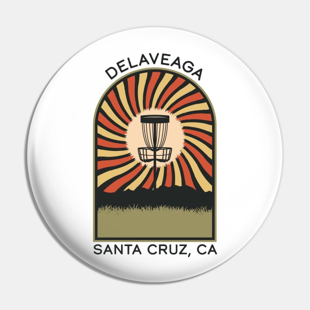 DeLaVeaga Santa Cruz, CA | Disc Golf Vintage Retro Arch Mountains Pin by KlehmInTime