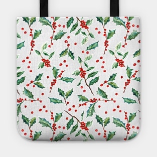 Christmas Holly Pattern Tote