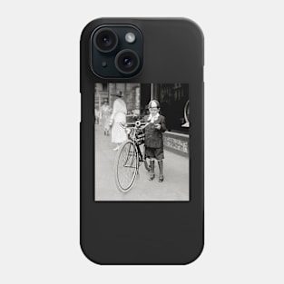 Boy with a Bicycle, 1922. Vintage Photo Phone Case