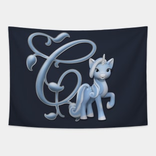 Monogram C Custom Unicorn Tapestry