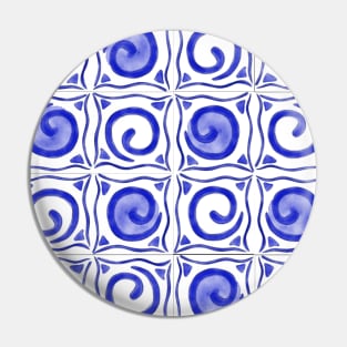 Blue and white swirly pattern Pin