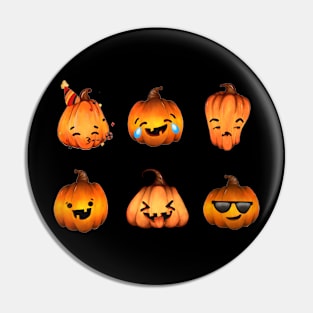 Pumpkin Heads Emoji Pin